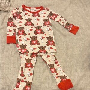 Adorable Teddy Bear valentines pajamas. Bamboo
